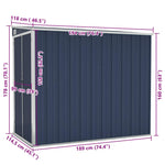 Wall-mounted Garden Shed Anthracite 118x194x178 cm Steel 316223