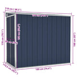 Wall-mounted Garden Shed Anthracite 118x194x178 cm Steel 316223