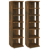 Shoe Racks 2 pcs Smoked Oak 27.5x27x102 cm Engineered Wood 815973