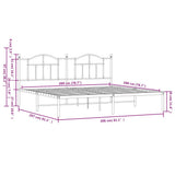 Metal Bed Frame without Mattress with Headboard Black 200x200cm 353446