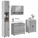 Bathroom Furniture Set with Drawer with Shelf 4 pcs Grey Sonoma 3393089