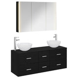 Bathroom Furniture Set 4 pcs Black Oak 3406744