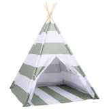 Children Tent Grey and White 120 x 120 x 150 cm Solid pine wood 80273