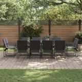 Garden Dining Set 13 pcs Black Steel 3335870
