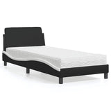 Bed with Mattress "Dover" Black and White Single Faux Leather 3208491