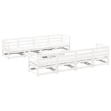 9 Piece Garden Sofa Set White Solid Wood Pine 3299354