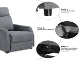 Fabric With 6-Point Massage Heating Function Recliner Light Gray 82079157