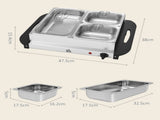 4.5L Stainless Steel Electric Buffet Server, with 3x Trays and Lids, Set of 2 T3398P378831