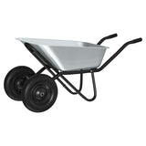 Wheelbarrow Silver and Black 137 x 60 x 65.5 cm Steel 42007972