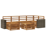 Sectional Sofa Set 6 pcs Natural Solid Acacia Wood 3384605