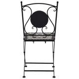 Garden Chair Set of 2 Grey Powder-coated iron and ceramic 46716