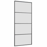 Sliding Door with Hardware Set Black 90x205 cm ESG Glass 3375859