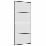 Sliding Door with Hardware Set Black 90x205 cm ESG Glass 3375939
