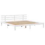ZNTS Bookcase Bed without Mattress White 180x200 cm Super King Solid Wood Pine 3322717