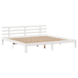 Bookcase Bed without Mattress White 200x200cm Solid Wood Pine 3322719