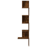 Wall Corner Shelf Smoked Oak 32x32x127,5 cm Engineered Wood 860521