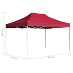 ZNTS Professional Folding Party Tent Aluminium 4.5x3 m Wine Red 45494