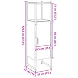 Bathroom Cabinet Old Wood 33x33x120.5 cm Engineered Wood 857706