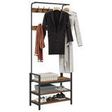 Coat Rack with Shelf Old Wood 75 x 34 x 184 cm Engineered wood 879957
