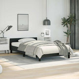 Bed Frame without Mattress Black Twin Faux Leather 347525