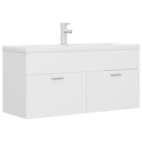 Sink Cabinet with Built-in Basin White Engineered Wood 3071297