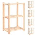 ZNTS 3-Tier Storage Racks 5 pcs 60x38x90 cm Solid Pinewood 150 kg 3051123