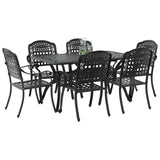 Garden Dining Set 7 pcs Black Aluminium 3334649