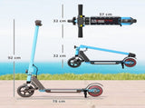 Folding Electric Scooter for Kids, with Dual Brakes, Front Suspension, LED Colourful Lights, Blue T3398P349454