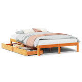 Bed Frame with Drawers without Mattress Wax Brown 140x200 cm 3301966