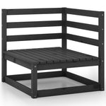ZNTS 3 Piece Garden Lounge Set Black Solid Pinewood 3075473