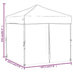 ZNTS Folding Party Tent with Sidewalls Black 2x2 m 93504