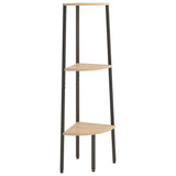 3-Tier Corner Shelf Light Brown and Black 45.5x31.5x120 cm 336388