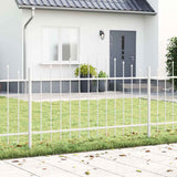 Garden Fence 7 pcs White 170 x 140 cm Powder-Coated Steel 3360167