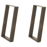 Dining Table Legs U-Shaped 2 pcs Natural Steel 60x cm Steel 4012791