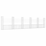 U-shape Gabion Basket with 6 Posts Iron 620x20x150 cm 151286