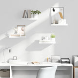 Floating Wall Shelves 4 pcs High Gloss White 40x23x3.8 cm MDF 323744