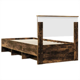 Bed Frame with Headboard Smoked Oak 90 x 200 cm Engineered Wood 3408890