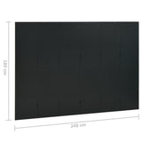 6-Panel Room Divider Black 240x180 cm Steel 335904