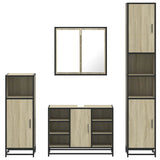 4 Piece Bathroom Furniture Set Sonoma Oak Engineered Wood 3301211