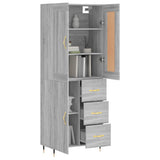Highboard Grey Sonoma 69.5x34x180 cm Engineered Wood 3199799