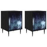 Bedside Cabinet RAALTE 2 pcs Black Oak 36 x 33 x 51 cm 8007236