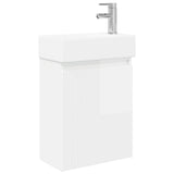 Bathroom Vanity Unit with Tap High Gloss White 889455