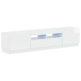 5 Piece LED TV Cabinet High Gloss White Engineered Wood 3416844