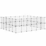 44-Panel Pet Cage with Door Black 35x35 cm Steel 3114040