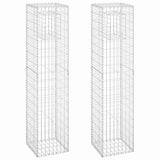Gabion Basket Posts 2 pcs 40x40x180 cm Iron 151265