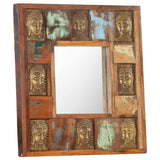 Mirror with Buddha Cladding 50x50 cm Solid Reclaimed Wood 321813