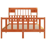 Bookcase Bed without Mattress Wax Brown 160x200 cm Solid Wood Pine 3321763