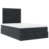 Ottoman Bed with Mattresses Black 120x200cm Velvet 3313393
