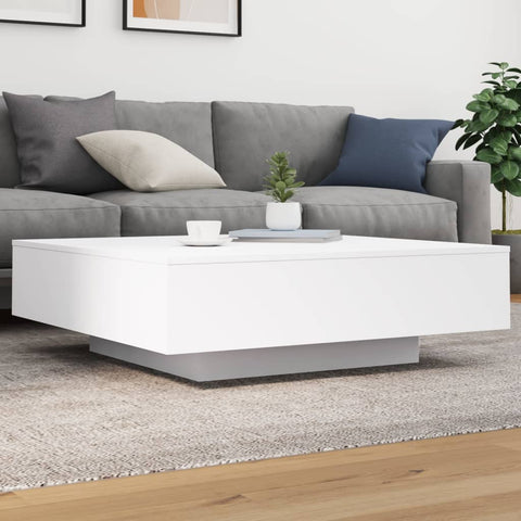 ZNTS Coffee Table White 100x100x31 cm Engineered Wood 836595