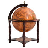 Globe Bar Wine Stand Brown Solid Wood Eucalyptus 343473